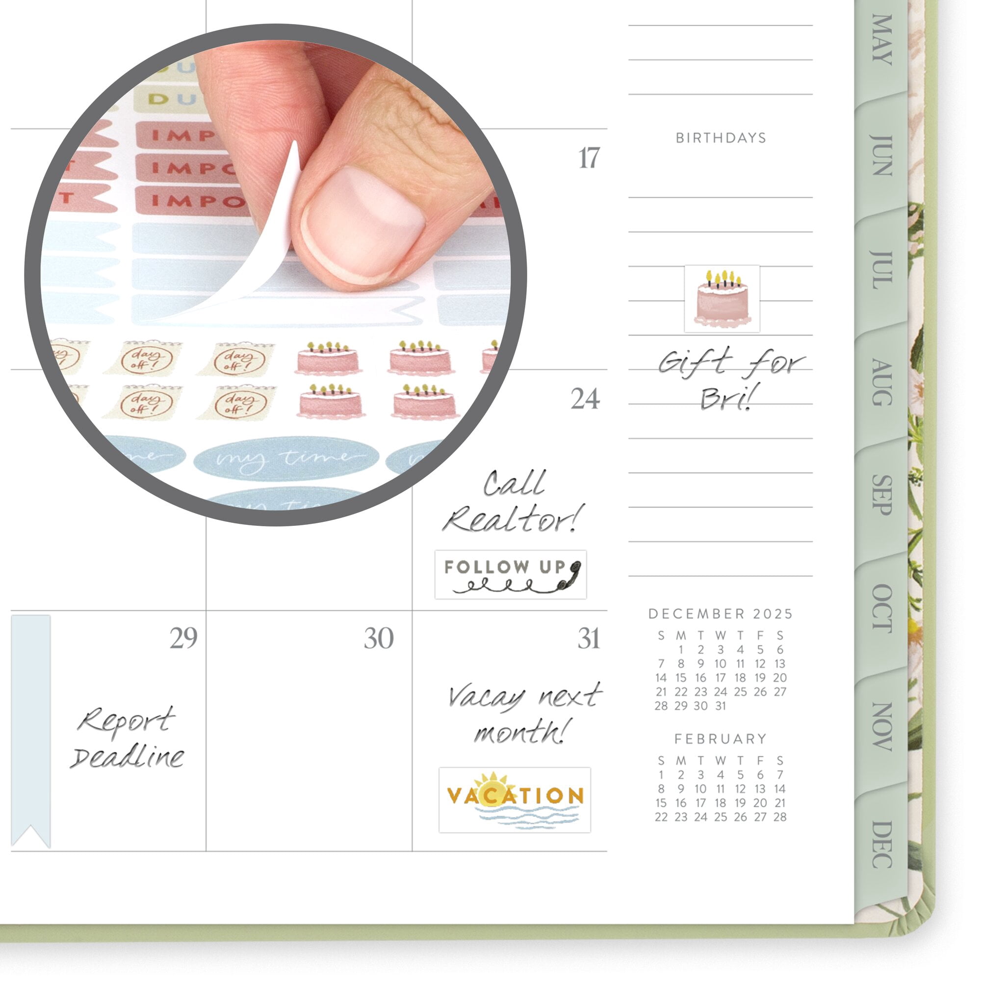 PenPillar for Cambridge 2026 Weekly Monthly Planner Garden Rose Small 5 12 x 8
