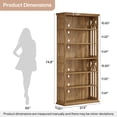thumbnail image 2 of Finmind 75-inch Tall Bookcase, 6-Tier Wooden Bookshelf, Large Freestanding Display Shelves for Living Room, Home Office, Bedroom, Light Brown, 2 of 7