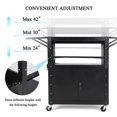 thumbnail image 4 of Ourlova Chariot AV Roulant avec Armoire Verrouillable Support pour Ordinateur Portable et Abattants Hauteur Réglable Chariot Utilitaire Mobile Poste de Travail avec Espace de Rangement Supplémentaire Barre d'Alimentation, 4 of 7