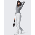 thumbnail image 5 of G4Free Flurrylux Cotton Fleece Lined Joggers for Women Elastic Waist Scrub Sweatpants Tapered Leg Track Pants, 5 of 7