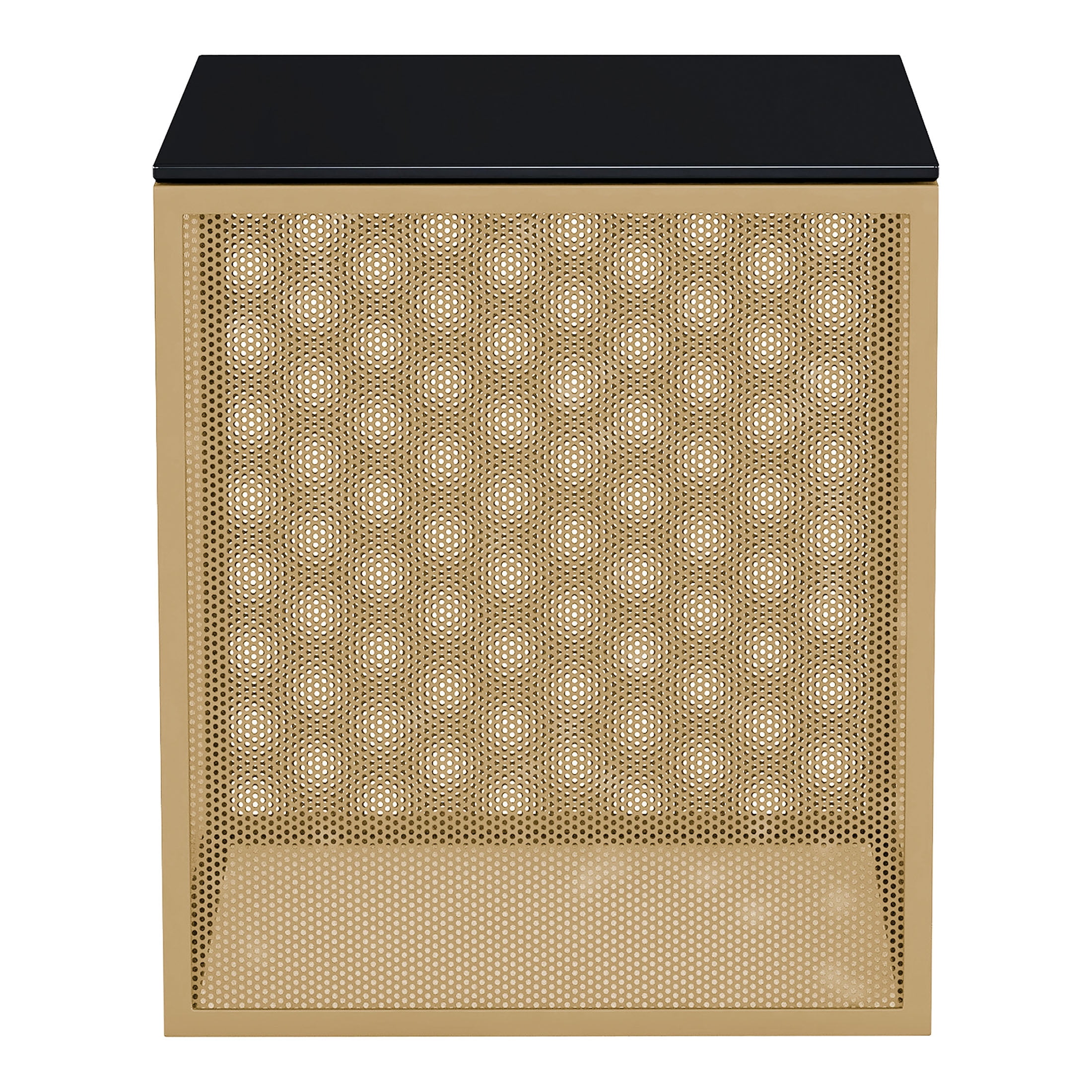 Furniture of America Emree Glass Top Side Table, Gold