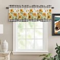 thumbnail image 2 of Rod Pocket Window Valances Farm Sunflower Plant Retro Black Check Short Kitchen Curtains Rustic Watercolor Floral Bee Window Treatment Drapes for Bedroom Bathroom Living Room 60x18In,1 Panel, 2 of 9