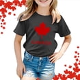 thumbnail image 2 of GDREDA Canada T-Shirt Drapeau Imprimé Filles T-Shirt à Manches Courtes d'Été Col Rond T-Shirt Coupe Décontractée T-Shirts Basiques, 2 of 6