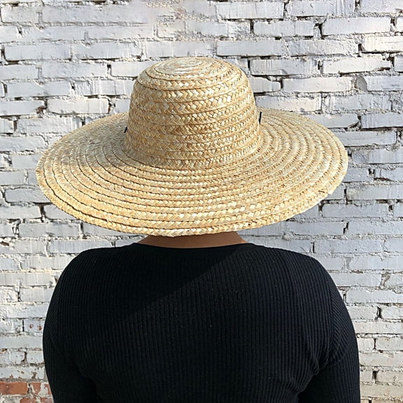 Pink Season Straw Hat Breathable Big-brimmed Convenient Anti-UV Sunproof Sunshade Hat for Fishing