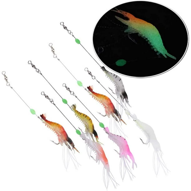7 Pack Shrimp Fishing Lures, Silicone Artificial Baits with Hooks for Freshwater  Shrimp, Bass, Trout, Catfish, Salmon 