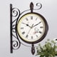 thumbnail image 2 of Reloj de pared de doble cara Reloj de pared de doble cara de estilo , decoración silenciosa con , relojes colgantes para patio, jardín, dormitorio, hogar, interior, Fanmusic Reloj de pared de doble cara, 2 of 7