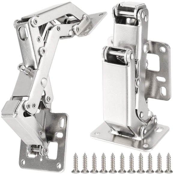HOZEON 6 Pack 3 Pairs 170 Degree Frameless Cabinet Doors Hinges with 48 PCS Screws, 6 x 2 Inches Concealed Hydraulic Adjustable Mounting Hinges, Soft Closing Steel Buffer Dampers for Wardrobe