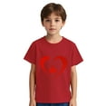 thumbnail image 5 of THDHVS Girls Summer T-Shirts,Girls Short Sleeve Heart Print T-Shirts Casual Cotton Tee Tops Blouse Red 9-10 Years, 5 of 7