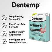 Dentemp Denture Reline Kit - Advanced Formula Reline It Denture Reliner - Denture Kit to Refit and Tighten Dentures for Both Upper & Lower Denture (2 Relines)