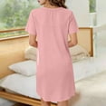 thumbnail image 5 of Fengactive Womens Short Sleeve Nightgown Crew Neck Sleep Dress Loose Fit Casual Loungewear, 5 of 8