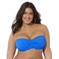 thumbnail image 1 of Swimsuits For All Women's Plus Size Valentine Ruched Bandeau Bikini Top 24 Blue, 1 of 6