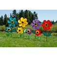 thumbnail image 5 of In The Breeze 2742 — Red Sunflower with Leaves 19-inch Ground Spinner — Colorful Garden and Yard Wind Spinner, 5 of 5
