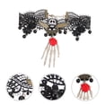 thumbnail image 2 of Shisuyan 2 Pcs Collier en Dentelle d'Halloween Collier Pendentif Rétro Griffe de Squelette Ras-du-Cou pour Fille, 2 of 8