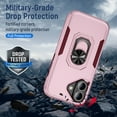 thumbnail image 5 of Designed for iPhone 16 Plus Case, Military-Grade Drop Protection, Shockproof Phone Case Cover, Magnetic Car Mount Ring Kickstand Bumper Hard Case for iPhone 16 Plus, Pink, 5 of 10