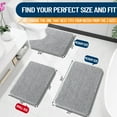 thumbnail image 3 of Buganda Bathroom Rugs 24x16, Quick Dry Machine Washable Chenille Bath Mats with Rubber Backing, Light Grey, 3 of 9