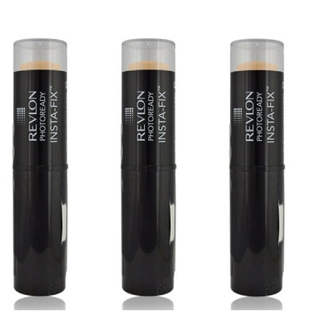 Revlon Photoready Insta-Fix Foundation Stick, SPF 20 Natural Ochre (3 Pack) + Schick Slim Twin ST for Dry