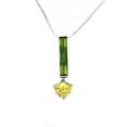 thumbnail image 1 of Rhodium 925 Sterling Silver Chain Pendant with AAA Grade CZ in Multi Color for Women Multi Color Stone Color Style LOAS1324 Size 16, 1 of 1