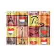 thumbnail image 3 of MKHERT Retro Paris Pattern Window Curtains Kitchen Curtain Room Bedroom Drapes Curtains 26x39 inch, 2 Piece, 3 of 3