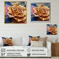 thumbnail image 4 of Designart "Pink Peony Surrounded By Gilded Leaves II" Poppies Canvas Art Print, 4 of 7