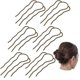 thumbnail image 1 of 6 Pieces 87 mm Hair Fork Clip Stick Hair Side Comb Hairpin Hair Bun Updo Hair Sticks Alloy 4 Prong Bun Hair Pins Clips Grips for Women Hair Styling To, 1 of 4