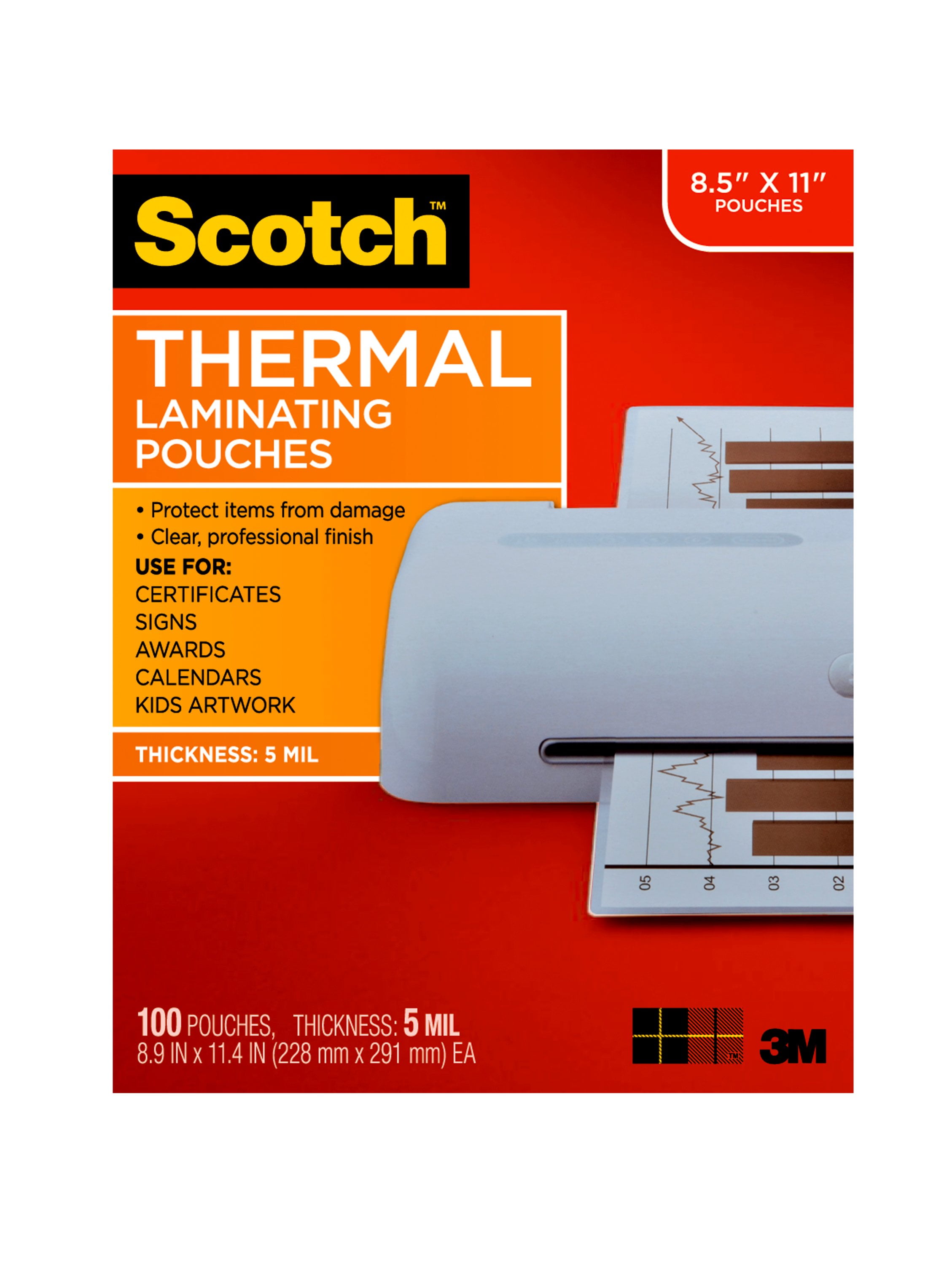 200 Pack SJPACK 5 Mil Clear Thermal Laminating Pouches,Plastic Paper Laminator Sheets,9 x 11.5 Inches