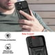 thumbnail image 5 of Negro Aplicable a la funda para iPhone 13 Pro Max con cubierta y soporte deslizantes para cámara, funda magnética con soporte de anillo giratorio incorporado de 360°, 5 of 5