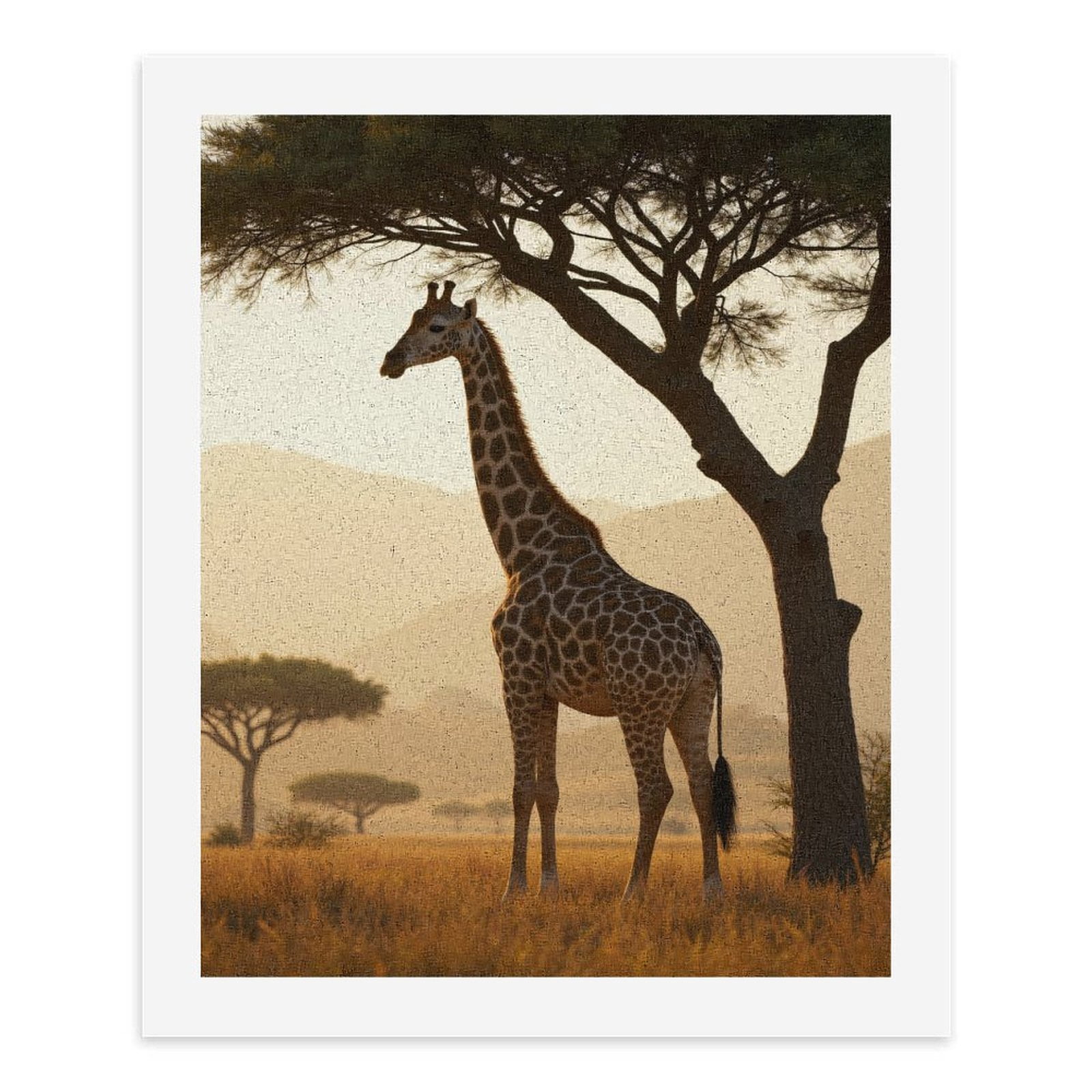 Paint By Numbers Kit for Adults Beginner - DIY Giraffe Sunset African Landscape Canvas Painting Kits for Adults, Frameless Paint By Number for Adults for Home Wall Decor 16x20 Inch
