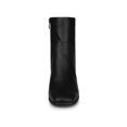 thumbnail image 6 of BLISSFUL STEP Women's Ankle Boots Square Toe Block Heel Side Zip Faux Leather Booties Black 10, 6 of 7
