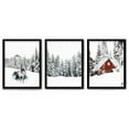 thumbnail image 1 of Americanflat Triptych Wall Art Cabin Snow Storms by Tanya Shumkina - Set of 3 Black Framed Prints, 1 of 2
