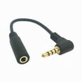 thumbnail image 3 of Xiwai Cable 90 Degree right angled 3.5mm 4 poles Audio Stereo Male to Female Extension Cable 10cm Black, 3 of 7