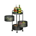 thumbnail image 1 of TFixol 3-Tier Rotating Kitchen Storage Rack with Magnetic Closure, Multi-Functional Round Stand for Fruits, Snacks, and Vegetables, Detachable and Movable, Black or White, 1 of 7