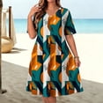 thumbnail image 2 of YuXingFu Denim Dress Plus Size Maxi V-Neck Plus Size Womens Dress Short Sleeve Flowy Long Casual Summer Multicolor L, 2 of 8