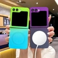 thumbnail image 4 of Gradient Magnetic for Samsung Galaxy Z Flip 5 5G Phone Case, Compatible with MagSafe, Upgraded Camera Lens Film Protection Shockproof Matte Cases for Galaxy Z Flip 5 6.7" (Green Blue), 4 of 8