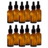 Amber Glass Bottle - 30 ml (1 fl oz) w/ Glass Dropper - Pack of 12