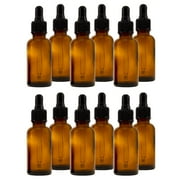 Amber Glass Bottle - 30 ml (1 fl oz) w/ Glass Dropper - Pack of 12