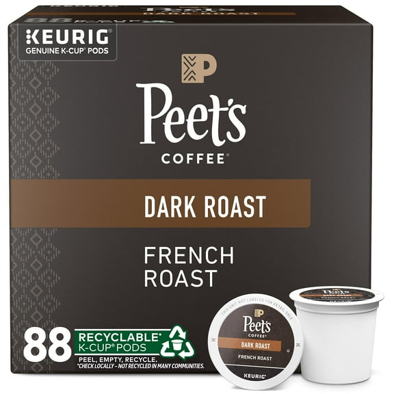 Dark Roast Keurig K-Cup Pods - French Roast 88 Count (4 Boxes of 22 Pods)