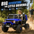 thumbnail image 4 of FUPOJH 12V Kids Electric Car,2 Seater Kids Ride on Car with Remote,Bluetooth,Swing and Sport Mode,4mph,Dual Motors,Blue, 4 of 10