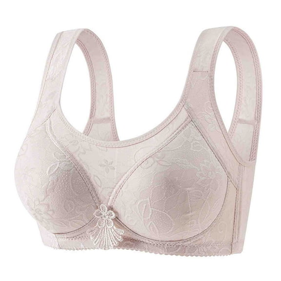 Ashirexll Women's Bras No Underwire, Full Coverage Solid Color Breathable Soft Lightweight Bra Underwear No Rims Beige S