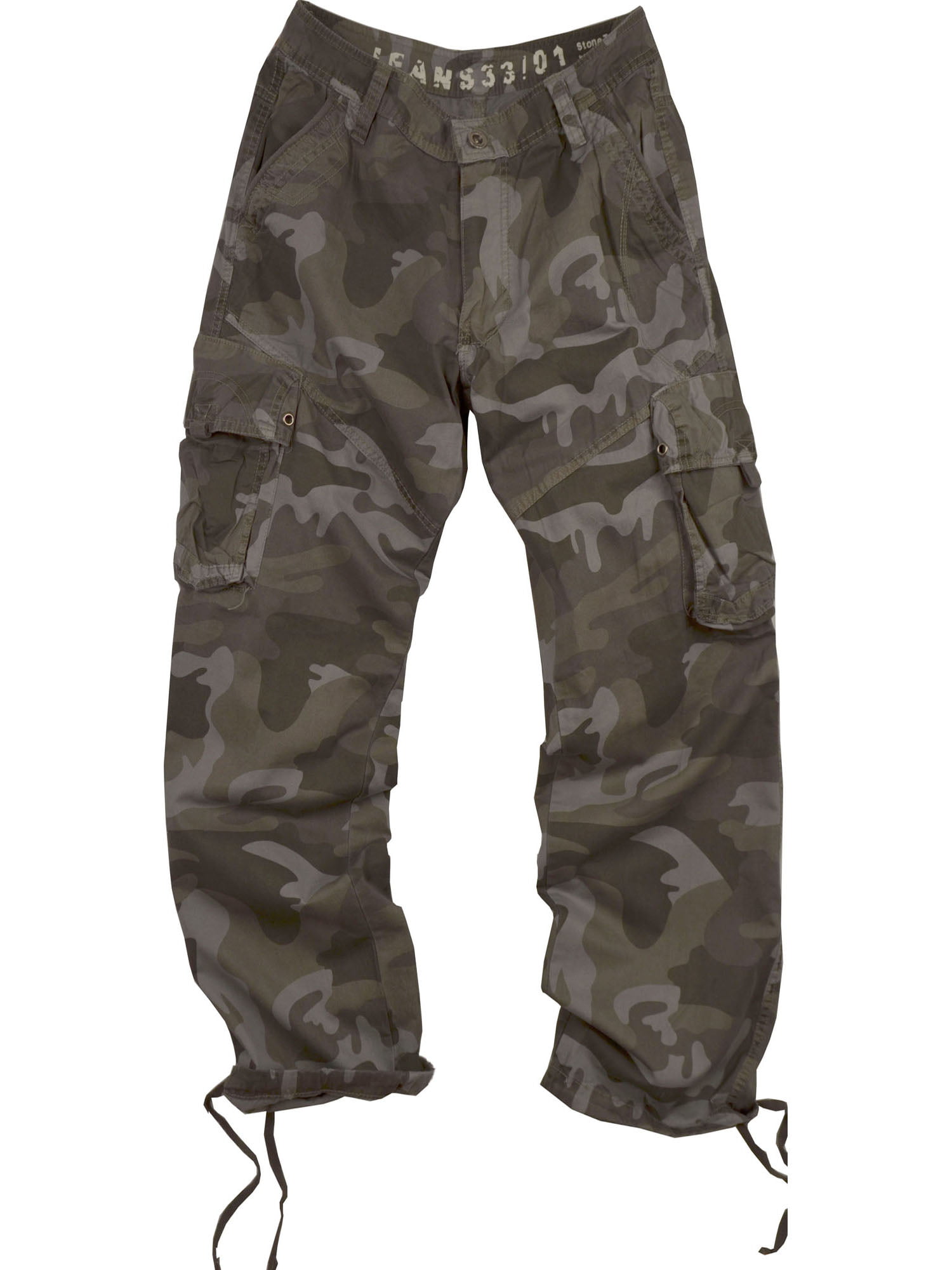 STONE TOUCH Men's Military-Style Cargo Heather Grey Color Camo Pants ...