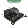 thumbnail image 3 of QinaQin Trailer Lawn Sweeper, 48/50 Inches Wide, 25 Cubic Feet Capacity, Heavy-Duty Leaf and Grass Clipping Collector, with Tipping Rope, Adjustable Sweeping Height, 3 of 6