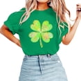 thumbnail image 1 of Pxiakgy Vente Chaude T-Shirt Trèfle de la Saint-Patrick pour Femmes Chanceux Irlandais Manches Courtes T-Shirt Graphique Trèfle Mode Décontracté Col Rond T-Shirt Imprimé Élégant Ample Doux Blouse, 1 of 3