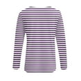thumbnail image 6 of Ashirexll Womens Long Sleeve Tops, Shirts for Women Trendy, Fashion Ladies' Casual Striped V-Neck Long Sleeve T-shirt Blouse Zipper Tops, 6 of 6