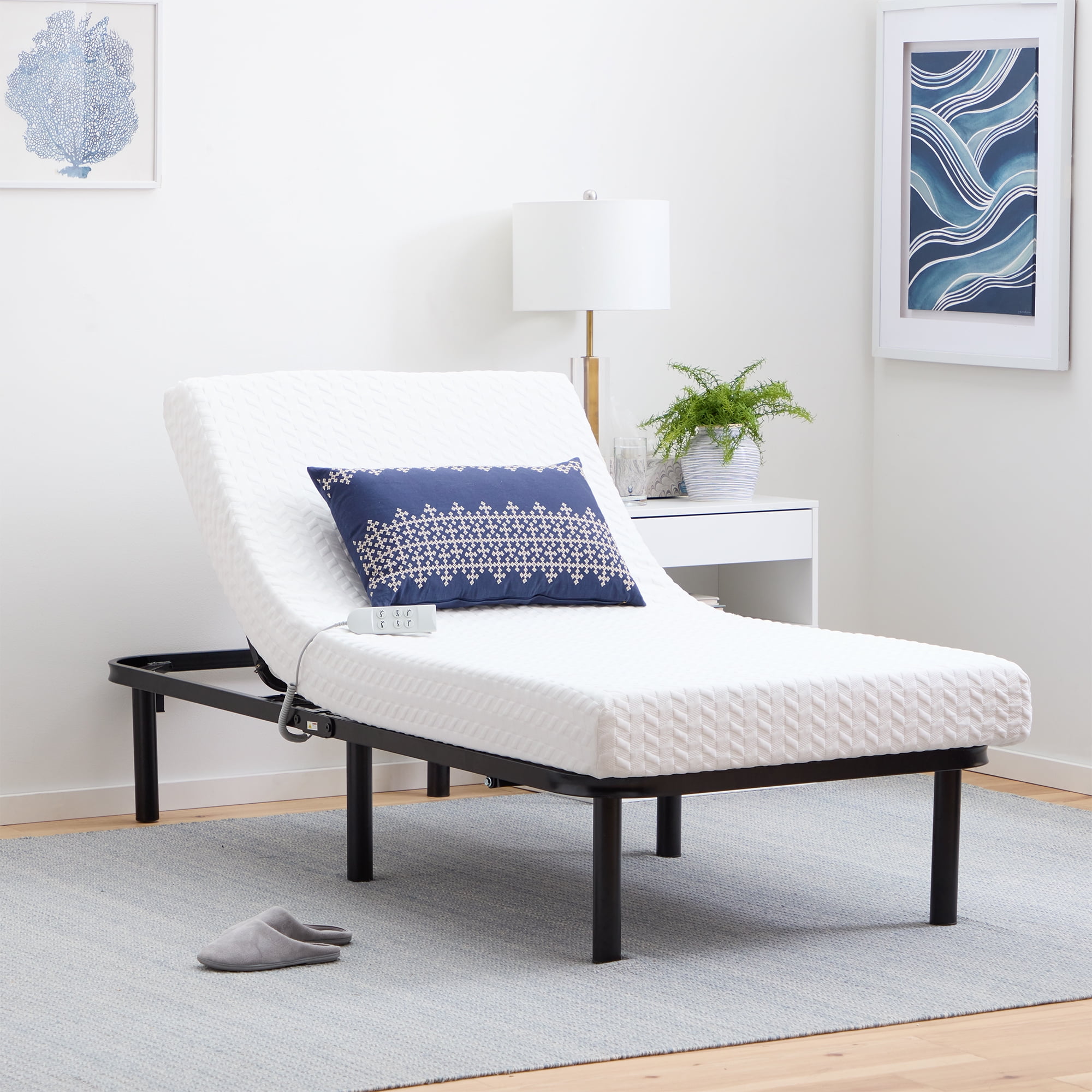 Lucid Basic Remote Controlled Steel Adjustable Bed Base Twin XL