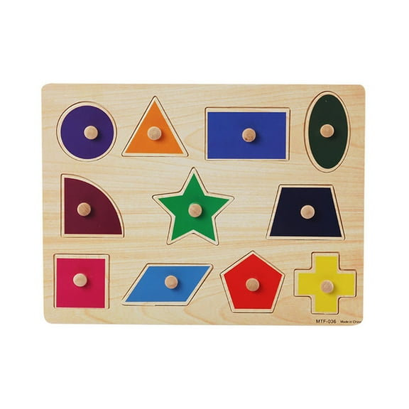 SDJMa Wooden Peg Puzzles for Toddlers Ages 1-5, Alphabet Number Shape Puzzles Preschool Educational Pegged Board for Kids Boys and Girls 1 2 3 4 5 Years Old