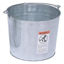 Manufacturer Varies 5 gal Round Tapered Bucket, Silver, Steel BKT-GAL-500