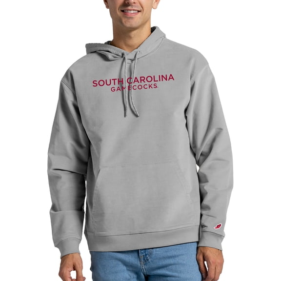 Men's League Collegiate Wear Gray South Carolina Gamecocks Stretch Corduroy Pullover Hoodie