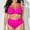 Hot Pink, variant on Women's Split Two Piece Swimsuit Solid Color And Oversized High Waisted Sexy Bikini Junior Swimsuit Underwire Bra Swimsuits for Women Bathing Suit Bottoms Medium Swimsuit Romper for Women Sporty