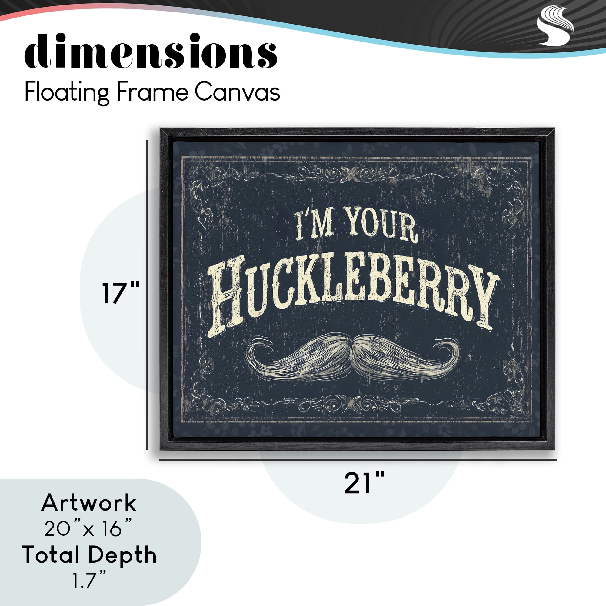 Stupell Industries I'm Your Huckleberry Black Framed Floater Canvas Wall Art, design by Arlington Prints