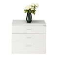 thumbnail image 7 of JINS & VICO 3-Drawer Modern Wood Wide Organizer Dresser with Metal Handles, White, 7 of 7
