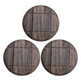 thumbnail image 1 of 19cm Paquete de 3 salvamanteles de madera para platos calientes, ollas y sartenes, salvamanteles rústicos de madera, almohadilla aislante decorativa para encimeras, redondo de 19cm, 1 of 5